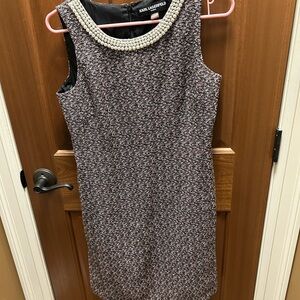 Karl Lagerfeld Black, Pink and White Sheath Mini Dress